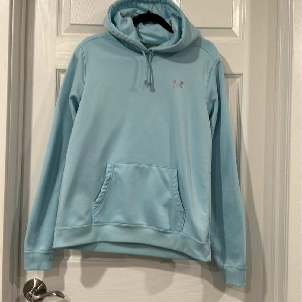 Under Armour light blue sweater with hoodie.